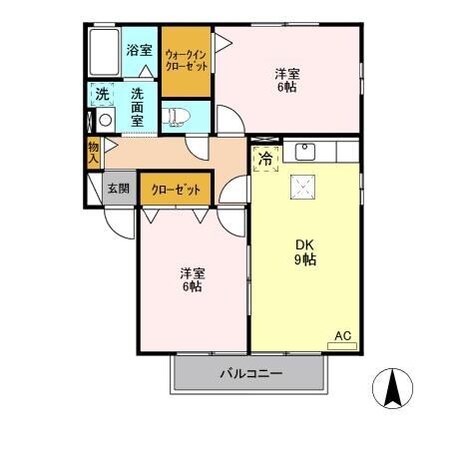 グリーンアベニューＡ（三室町）の物件間取画像